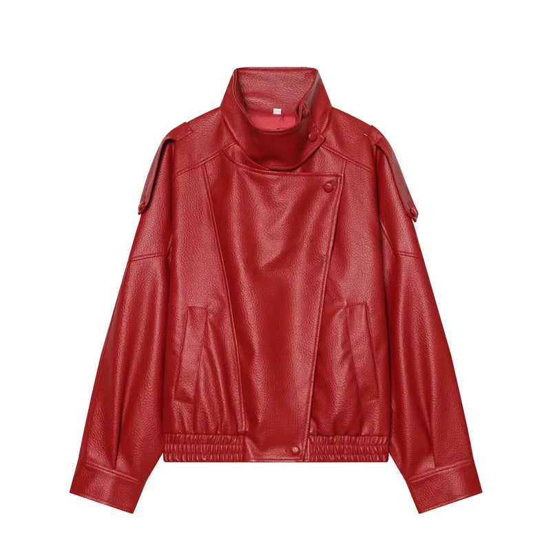 Fall Pebble Faux Leather Jacket