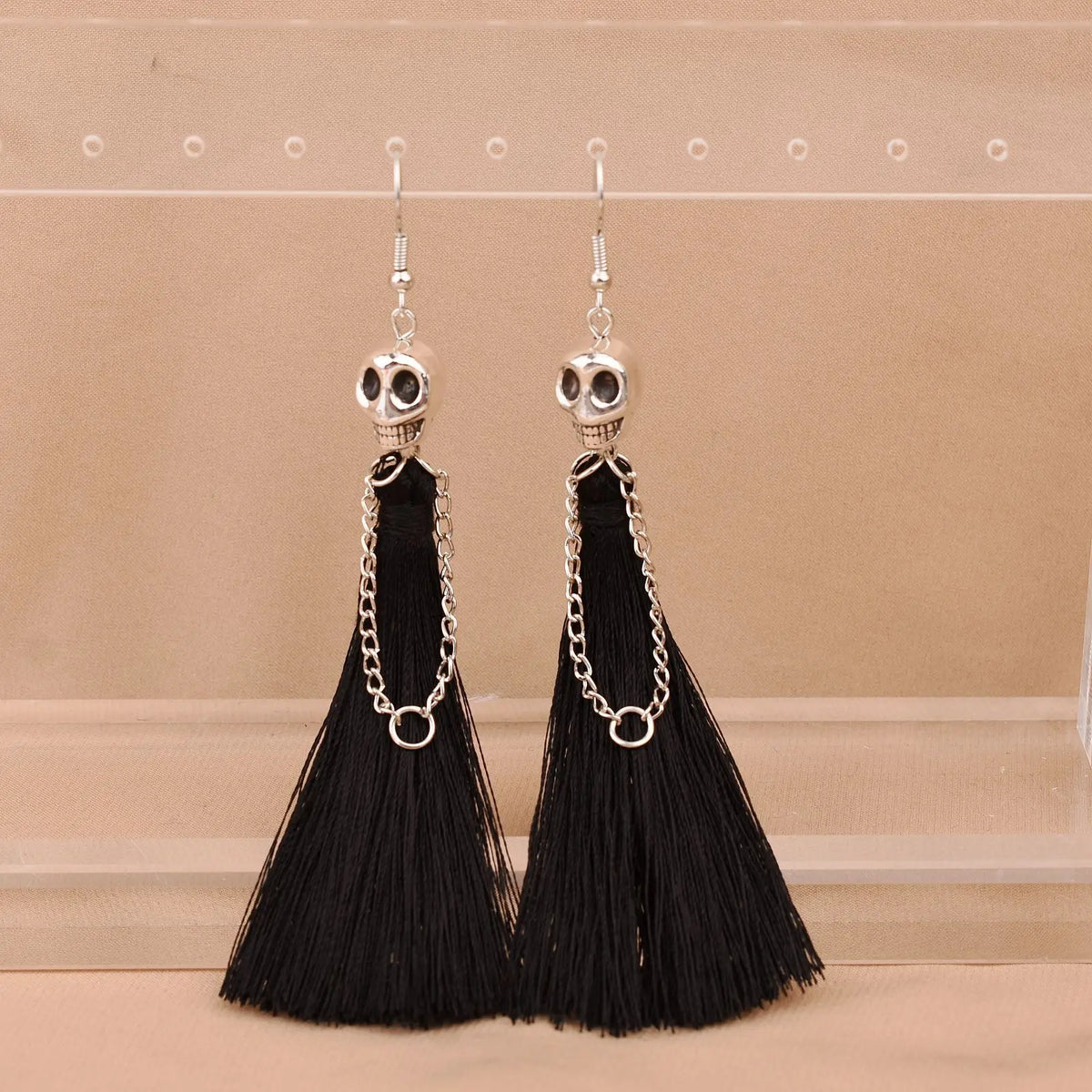Skeleton Drop Earrings Creative Ethnic Long Tassel Skull Dangle Earring