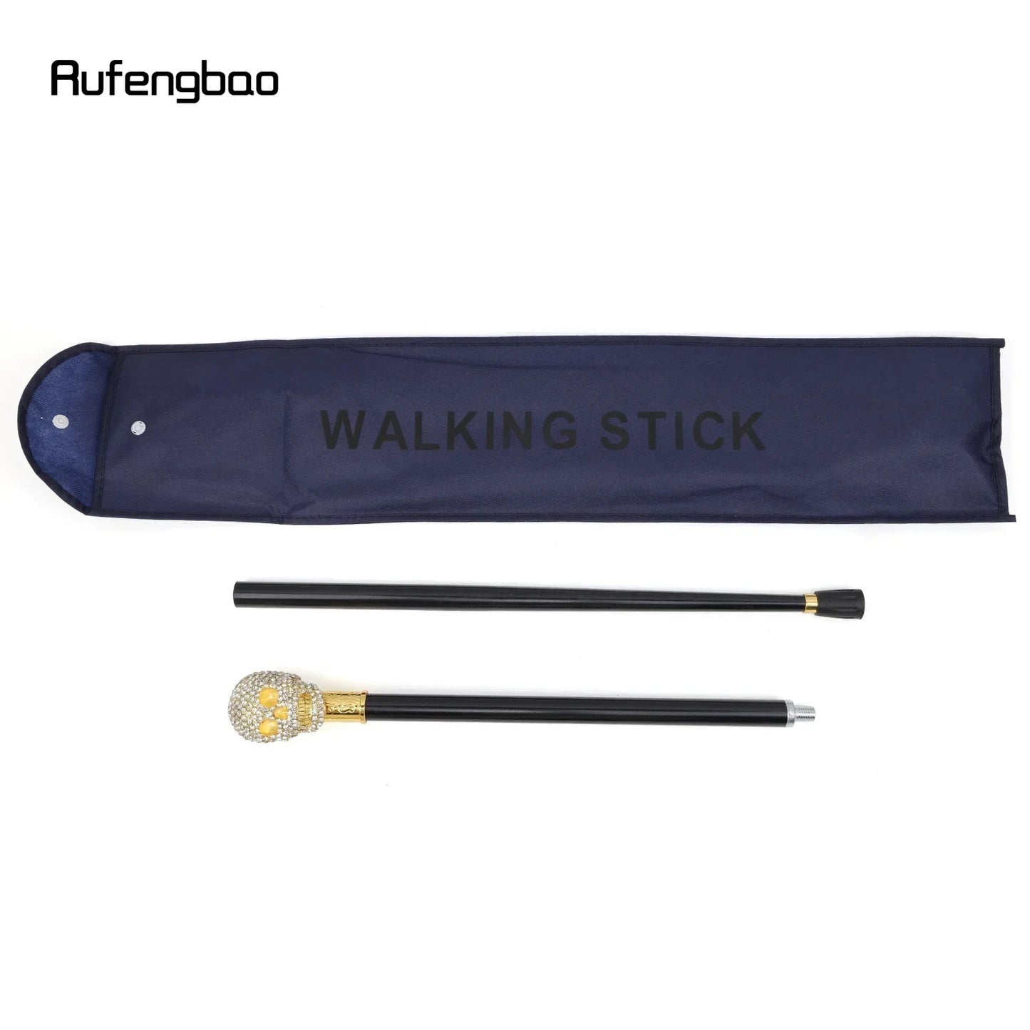 Artificial White Diamond Skull Walking Cane Gentleman