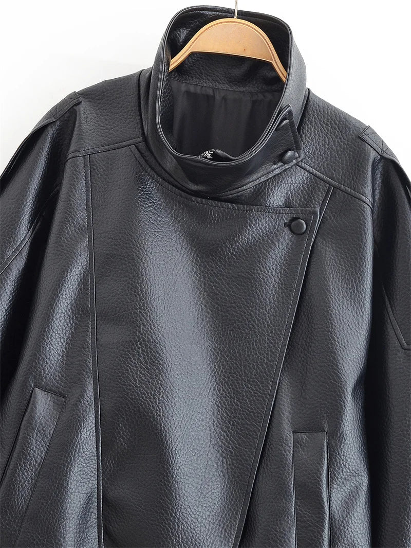 Fall Pebble Faux Leather Jacket