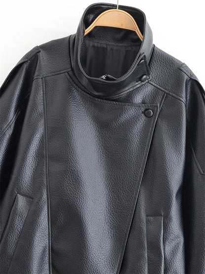 Fall Pebble Faux Leather Jacket