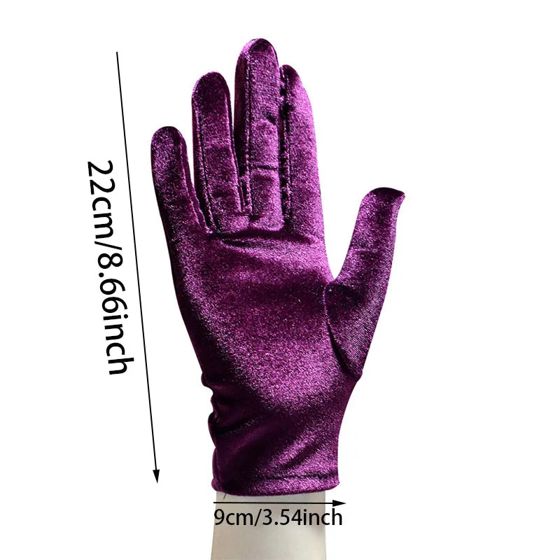 Wrist Length Opera Velvet Gloves Tea