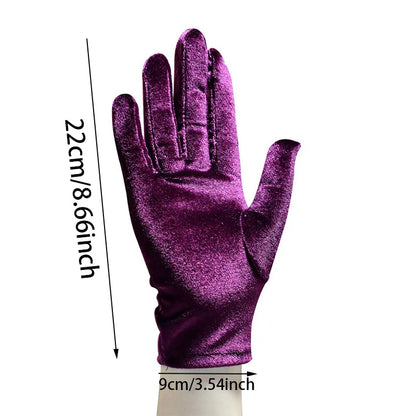 Wrist Length Opera Velvet Gloves Tea