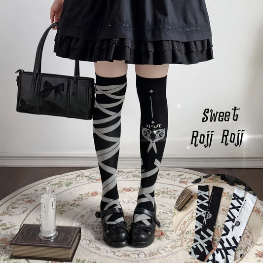 Scissors Lolita Over-the-knee Lace Bow Stockings