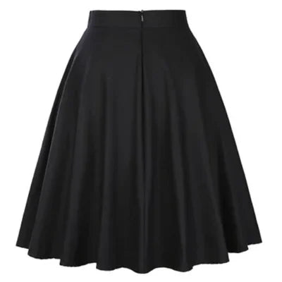 Small Red Polka Dot Midi Summer Pin Up High Waist Retro Vintage Rockabilly 50s Women Skirt