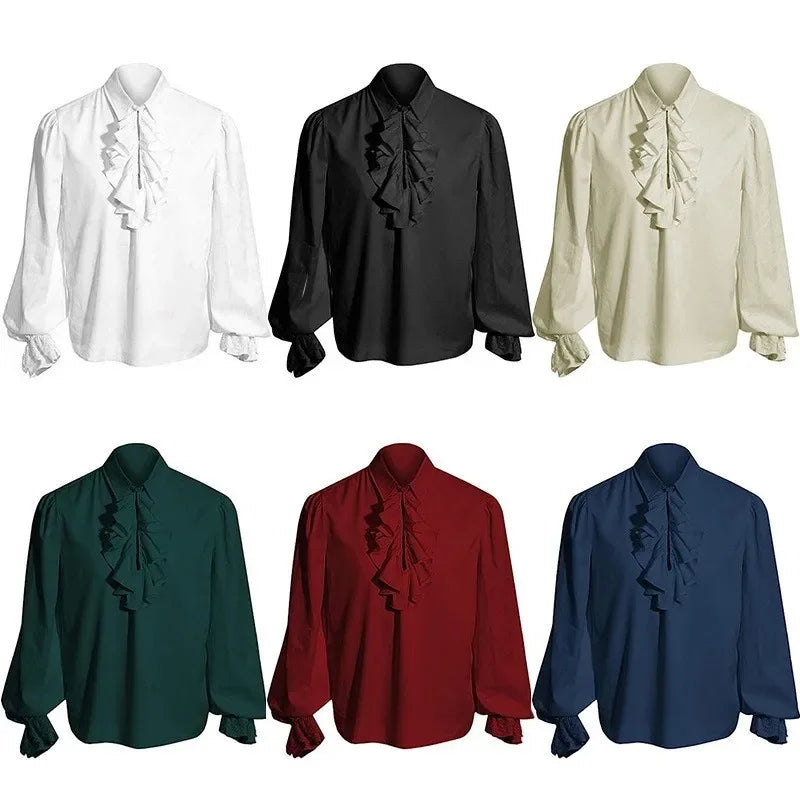 Vampire Renaissance Victorian Shirt White Steampunk Ruffle