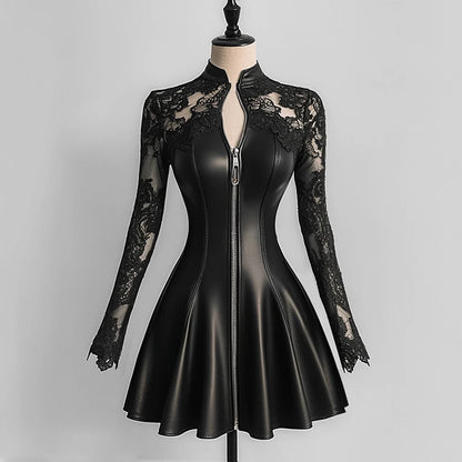 Warrior Rider PU Leather Bodycon Dresses