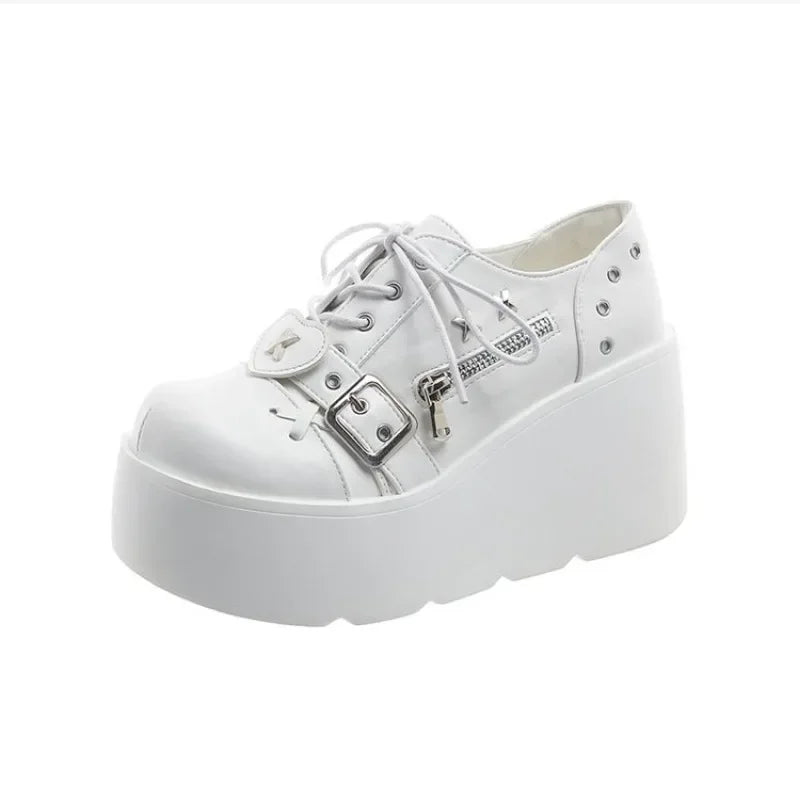 Gothic Mary Jane Strap Up Platforms