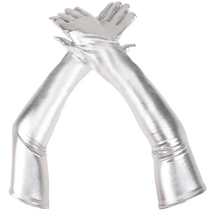 Leather Long Gloves Party Nightlub