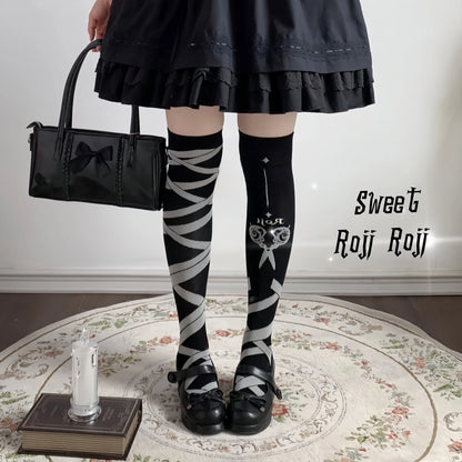 Scissors Lolita Over-the-knee Lace Bow Stockings