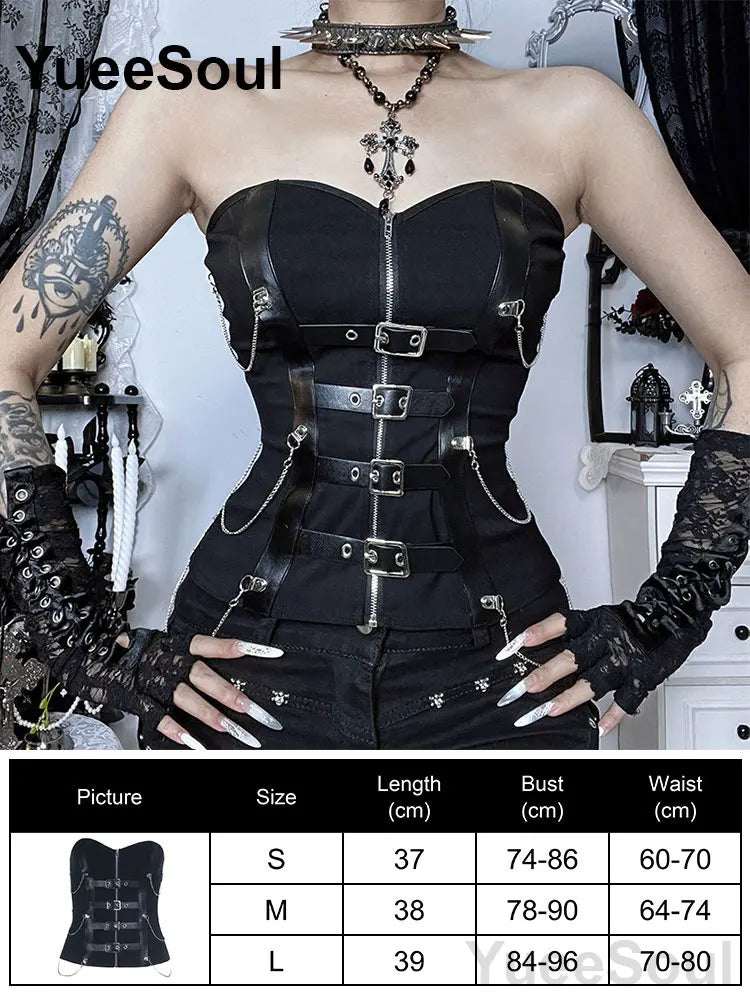Gothic Lace Mesh Crop Spaghetti Strap Tops