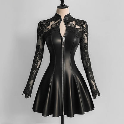 Warrior Rider PU Leather Bodycon Dresses