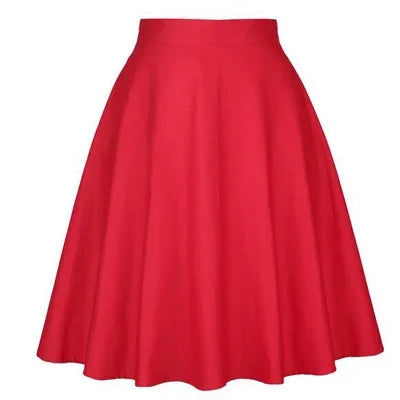 Small Red Polka Dot Midi Summer Pin Up High Waist Retro Vintage Rockabilly 50s Women Skirt