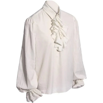 Vampire Renaissance Victorian Shirt White Steampunk Ruffle