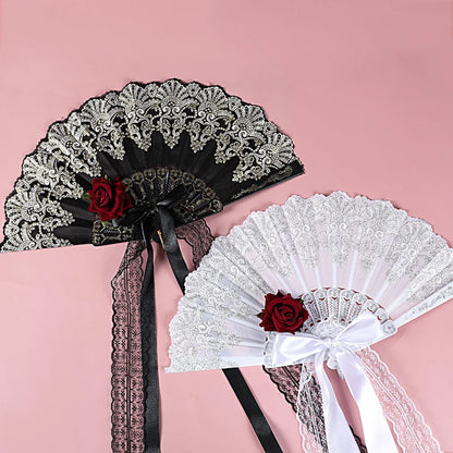 Gothic Victorian Lace Bamboo Fans