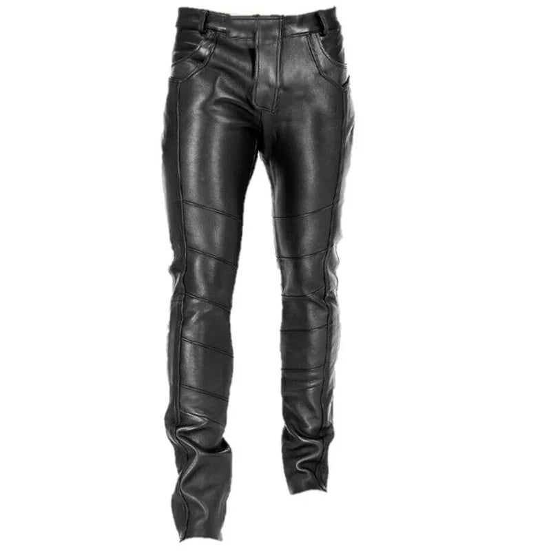 Goth Steampunk Pu Leather Pant Black Motorcycle Slim Legging
