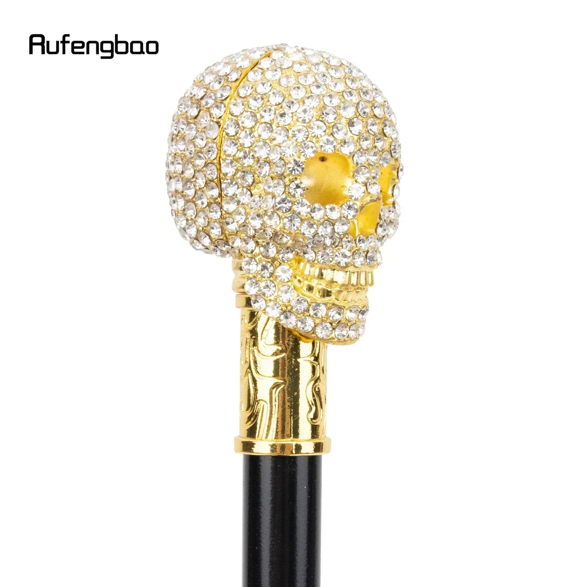 Artificial White Diamond Skull Walking Cane Gentleman