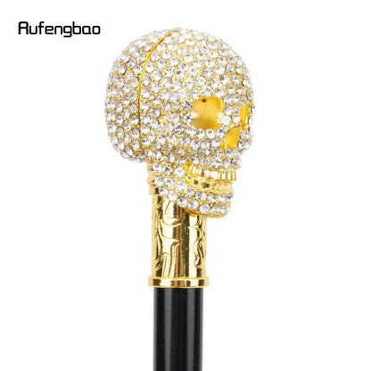 Artificial White Diamond Skull Walking Cane Gentleman