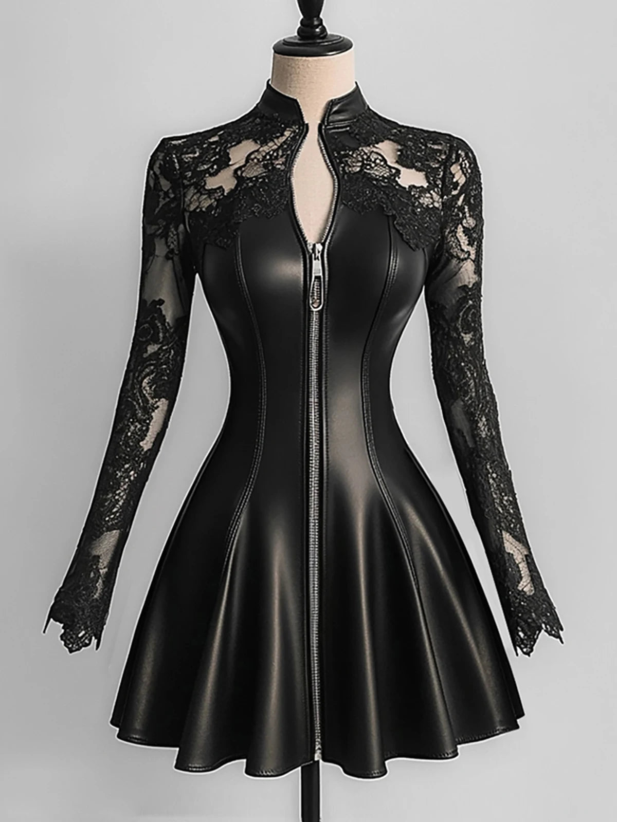 Warrior Rider PU Leather Bodycon Dresses