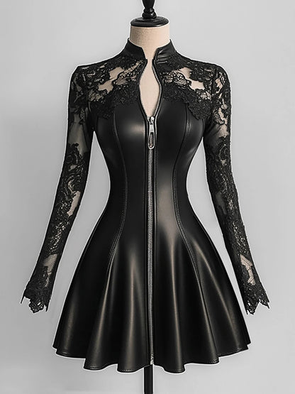 Warrior Rider PU Leather Bodycon Dresses