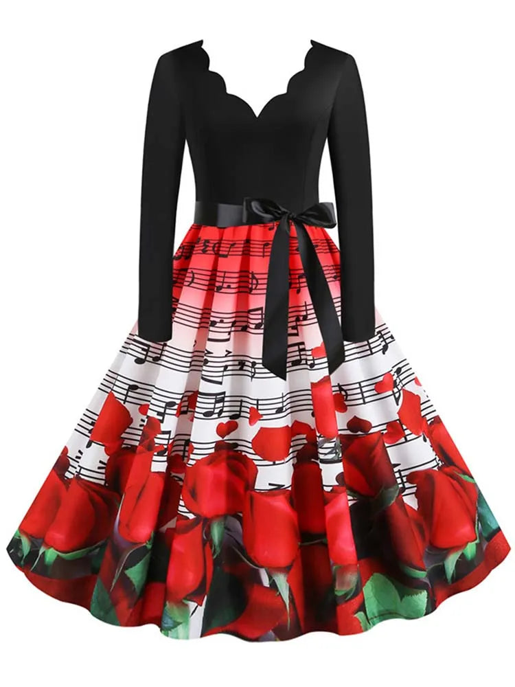 Vintage V Polka Dot Pin Up Dress