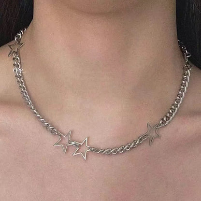 Black Star Cross Red Heart Pendant Ghost Claw Choker Chain Necklace Vintage