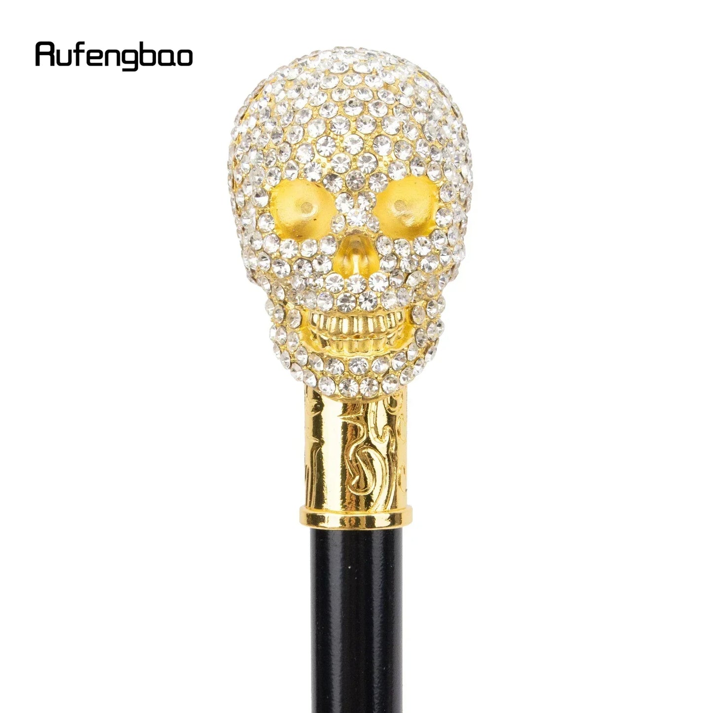 Artificial White Diamond Skull Walking Cane Gentleman
