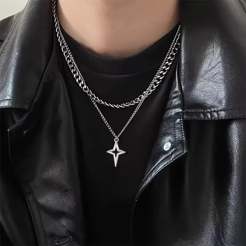 Black Star Cross Red Heart Pendant Ghost Claw Choker Chain Necklace Vintage