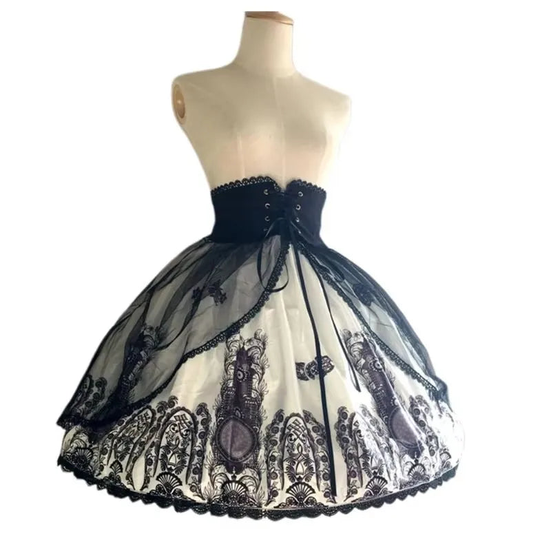 Hollow Lace Bird Cage Fish Bone Skirt Cosplay Dress Skirt Petticoat Dress