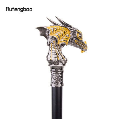 Golden Black Luxury Dragon Head Walking Cane Decorative Gentleman Elegant