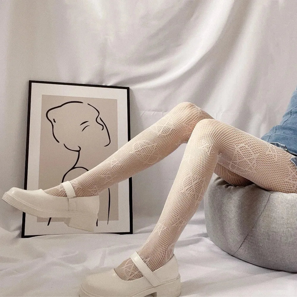 Tights Gothic Cross Print Club Stockings Nylon Socks Fishnet Pantyhose