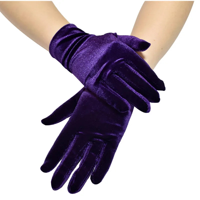 Wrist Length Opera Velvet Gloves Tea