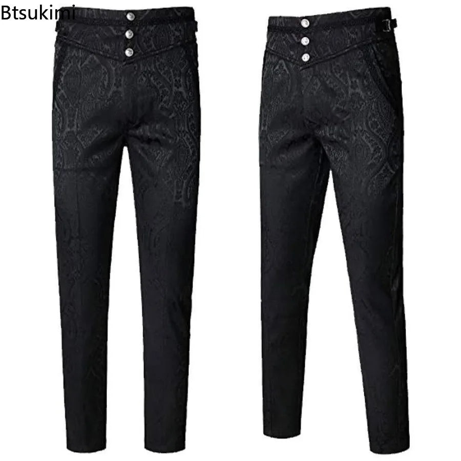 Gothic Pants Vintage Vampire  Steampunk Jacquard Leisure Slim