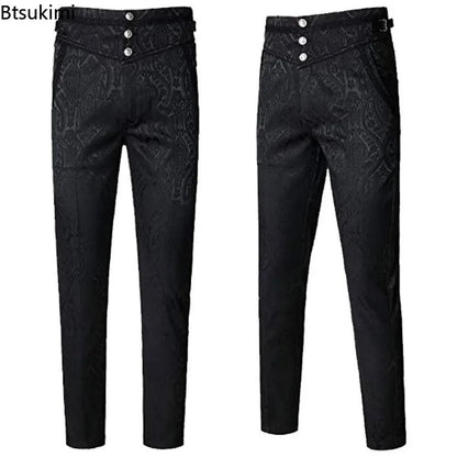 Gothic Pants Vintage Vampire  Steampunk Jacquard Leisure Slim