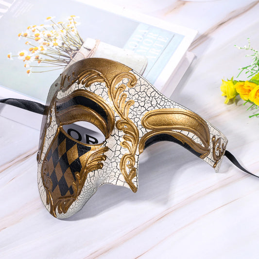 Men's masquerade mask Vintage Venice Phantom of the Opera half face
