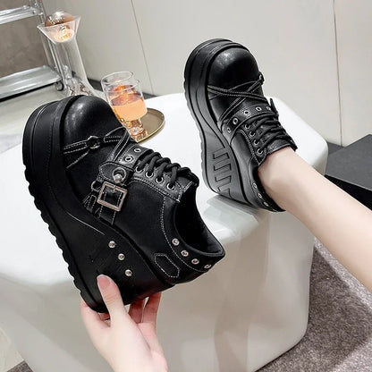Gothic Mary Jane Strap Up Platforms