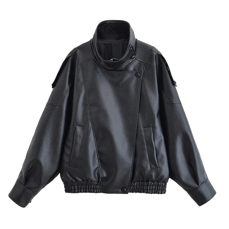 Fall Pebble Faux Leather Jacket