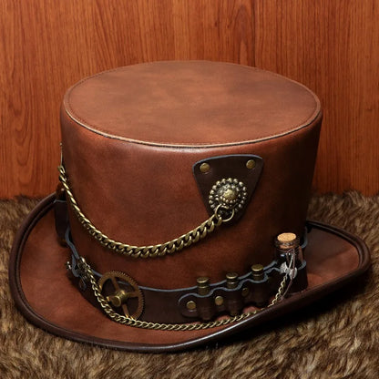 Victorian Steampunk Top Hat with Goggles Vintage