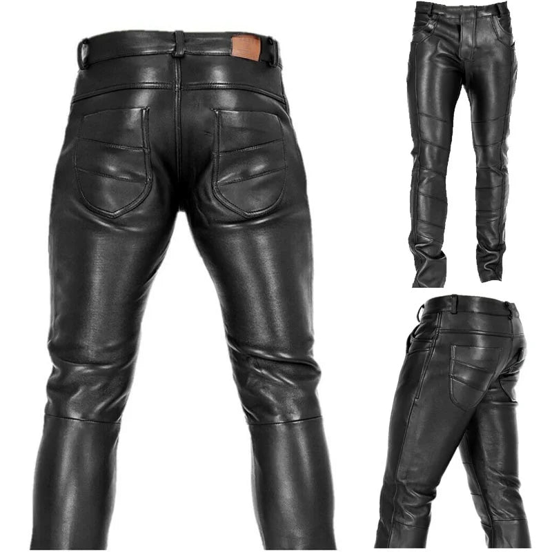 Goth Steampunk Pu Leather Pant Black Motorcycle Slim Legging