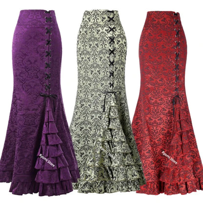 Gothic Vintage Fishtail High Waist Bodycon Mermaid Skirt