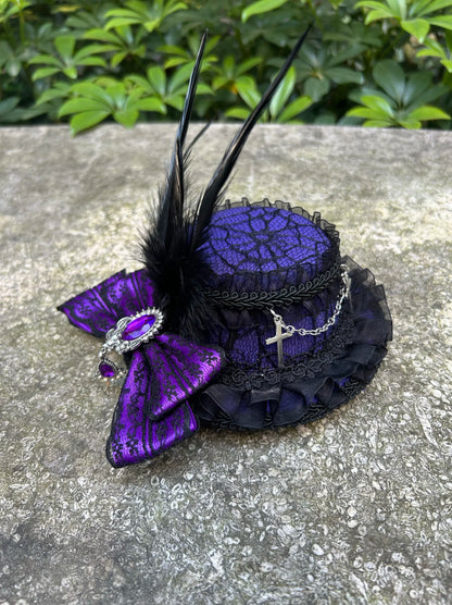 Lolita headpiece retro cross hair tophat
