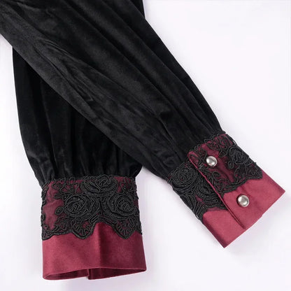 Mens Black Ruffled Pirate Shirts Vampire Renaissance Victorian Steampunk Gothic Medieval Long Sleeve