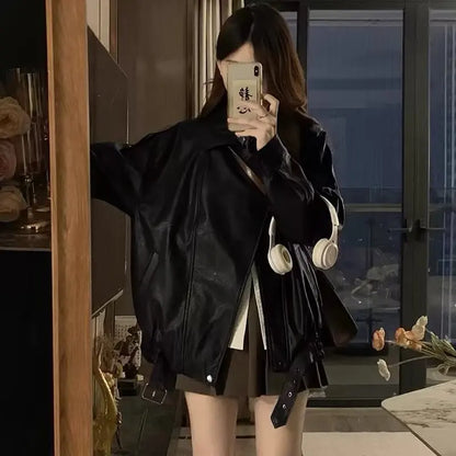 Solid Turn Down Collar Fall Jacket