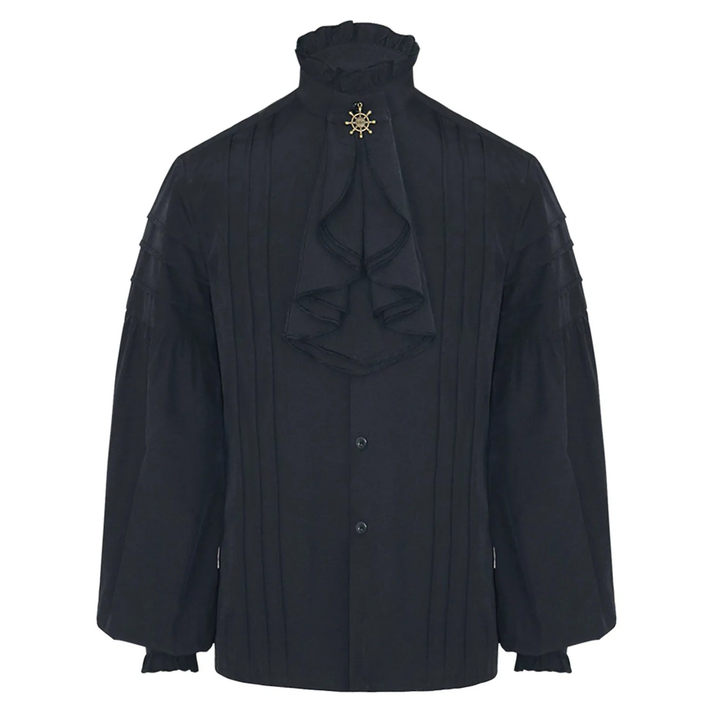 Men's Ruffle Shirts Gothic Vintage Court Style Turtleneck Long Sleeve Vampire Victorian