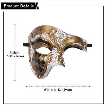 Men's masquerade mask Vintage Venice Phantom of the Opera half face