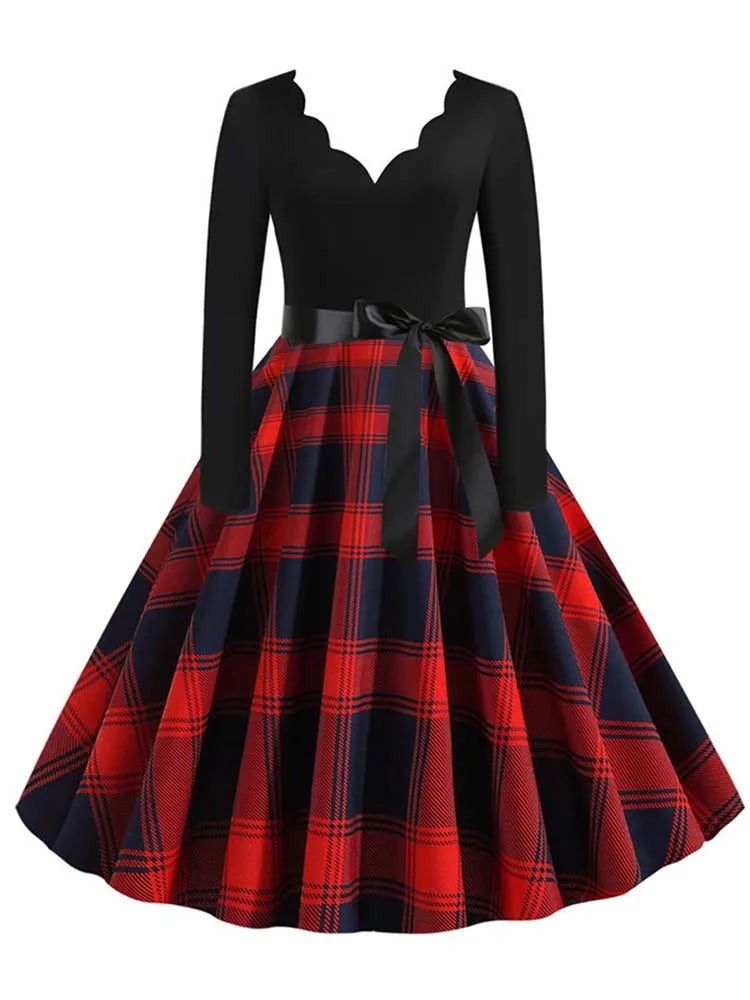 Vintage V Polka Dot Pin Up Dress