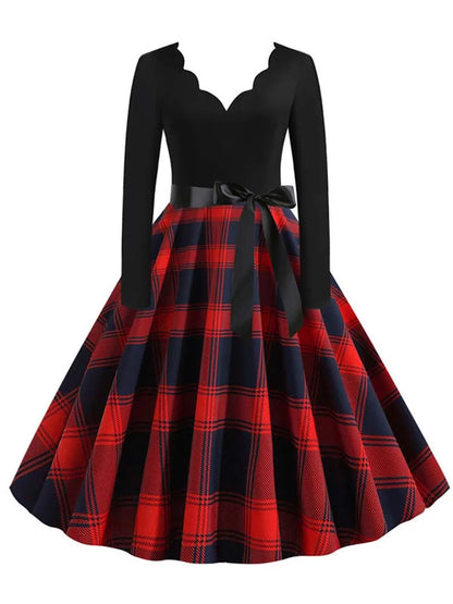 Vintage V Polka Dot Pin Up Dress