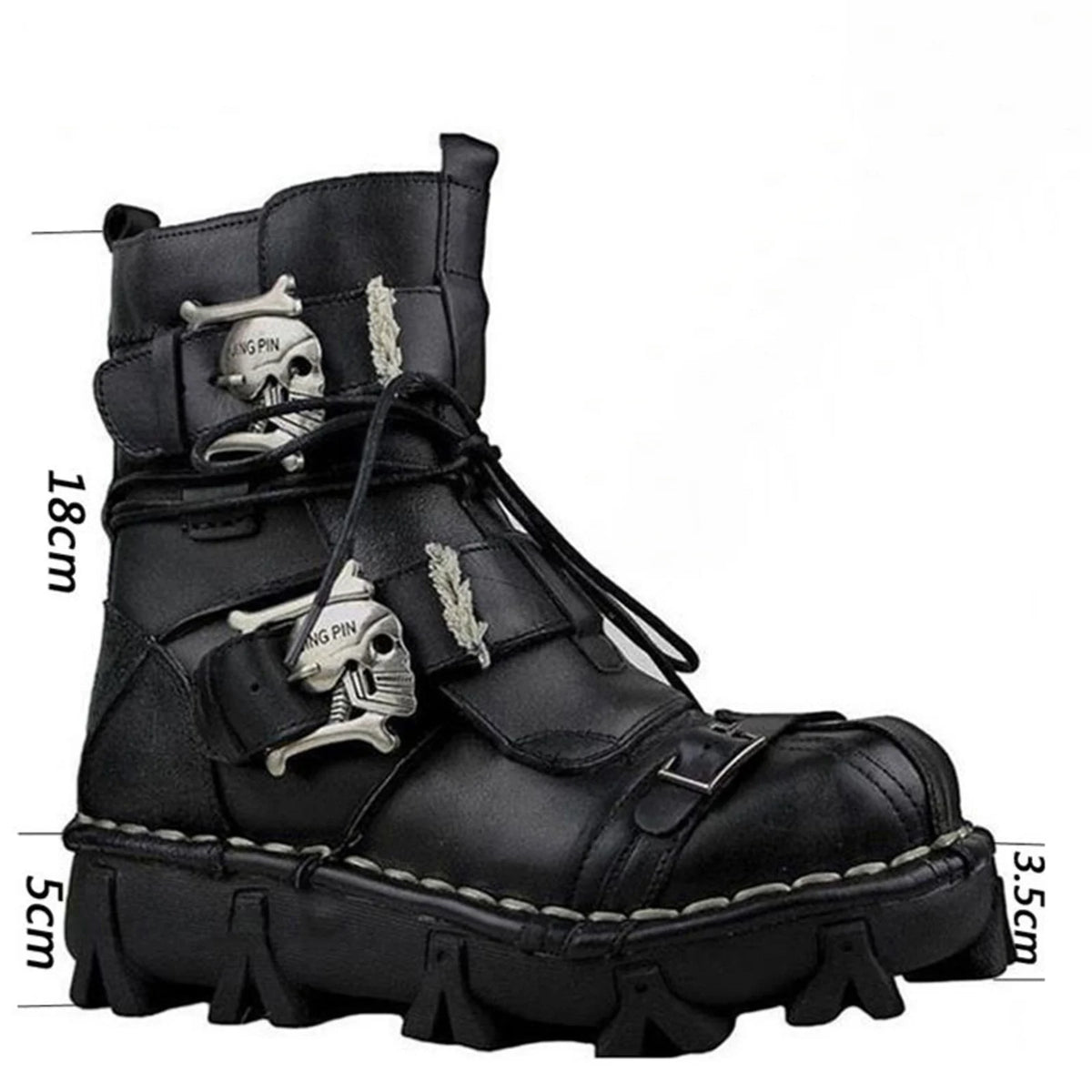 Men's Cowhide Genuine Leather Skull Desert Ankle Boots Handmade