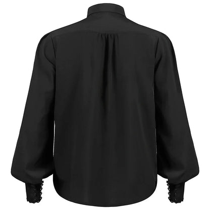 Men Dress Shirts Long Sleeve Vampire Renaissance Steampunk Gothic Ruffled Vintage Medieval