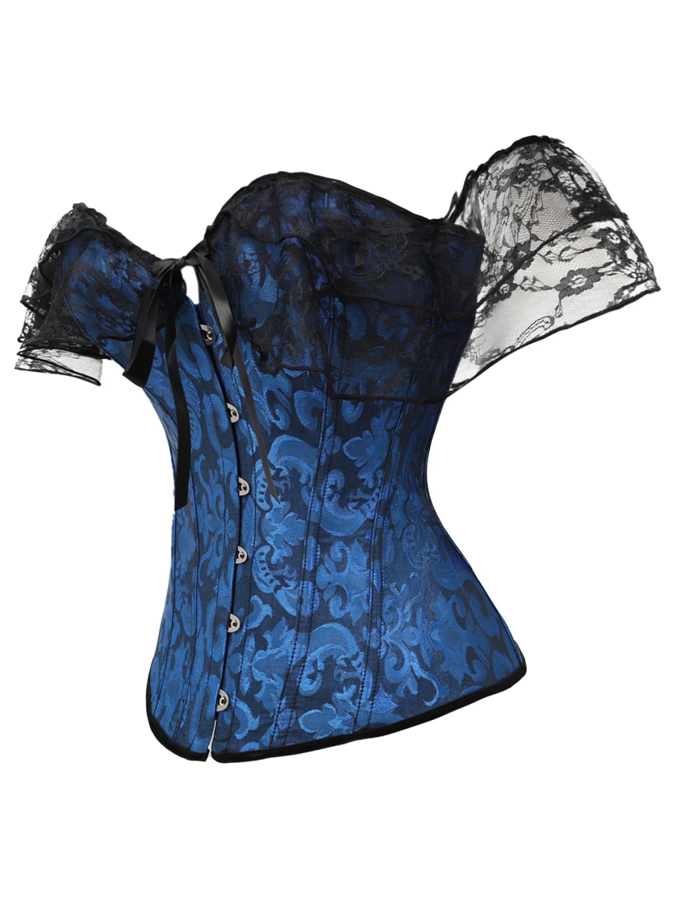 Lace Jacquard Off Shoulder Corset Top Waist Cincher